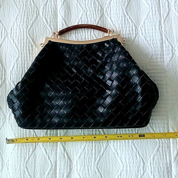VALENTINA FIORE Black Leather Handbag - Picture 6 of 8